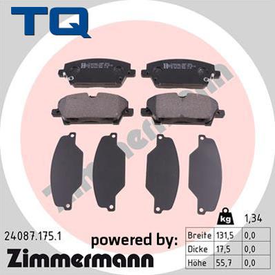 TQ 244810 - Комплект спирачно феродо, дискови спирачки vvparts.bg