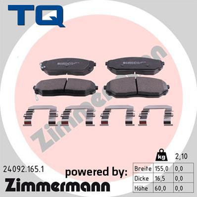 TQ 244811 - Комплект спирачно феродо, дискови спирачки vvparts.bg