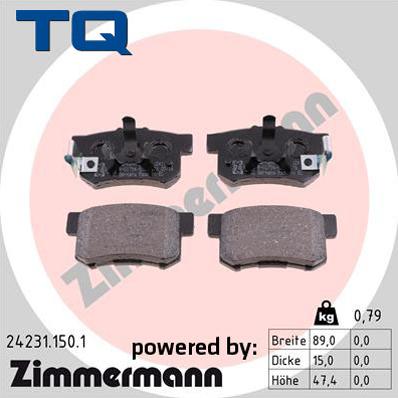 TQ TQ-BP0722 - Комплект спирачно феродо, дискови спирачки vvparts.bg