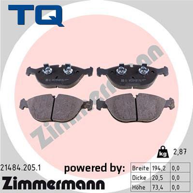 TQ TQ-BP0217 - Комплект спирачно феродо, дискови спирачки vvparts.bg