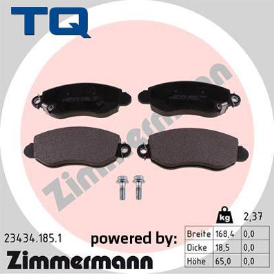 TQ 244792 - Комплект спирачно феродо, дискови спирачки vvparts.bg