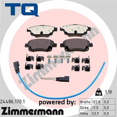 TQ 244744 - Комплект спирачно феродо, дискови спирачки vvparts.bg