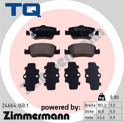 TQ 244754 - Комплект спирачно феродо, дискови спирачки vvparts.bg