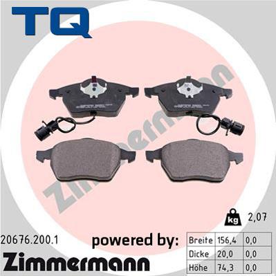 TQ 244769 - Комплект спирачно феродо, дискови спирачки vvparts.bg