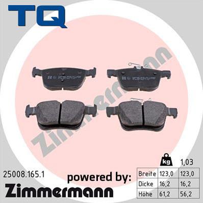 TQ TQ-BP0908 - Комплект спирачно феродо, дискови спирачки vvparts.bg