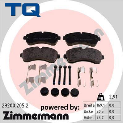 TQ 244767 - Комплект спирачно феродо, дискови спирачки vvparts.bg