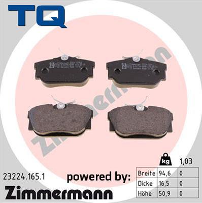 TQ TQ-BP0399 - Комплект спирачно феродо, дискови спирачки vvparts.bg