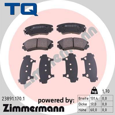 TQ TQ-BP0612 - Комплект спирачно феродо, дискови спирачки vvparts.bg