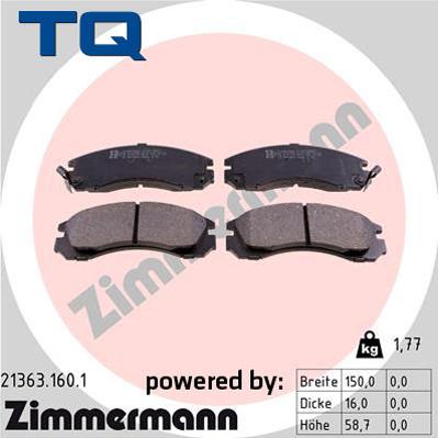 TQ 244773 - Комплект спирачно феродо, дискови спирачки vvparts.bg