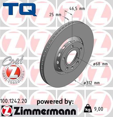 TQ 229449 - Спирачен диск vvparts.bg