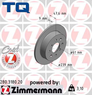 TQ 229480 - Спирачен диск vvparts.bg