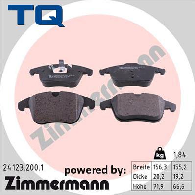 TQ 229540 - Комплект спирачно феродо, дискови спирачки vvparts.bg