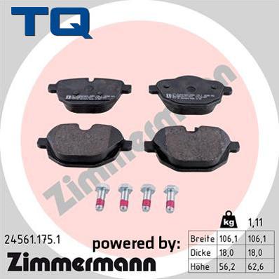 TQ TQ-BP0829 - Комплект спирачно феродо, дискови спирачки vvparts.bg