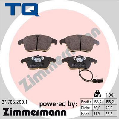 TQ 229551 - Комплект спирачно феродо, дискови спирачки vvparts.bg