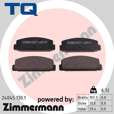 TQ 229539 - Комплект спирачно феродо, дискови спирачки vvparts.bg