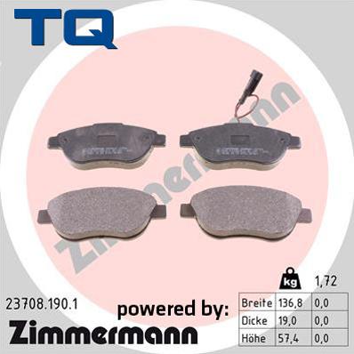 TQ 222699 - Комплект спирачно феродо, дискови спирачки vvparts.bg