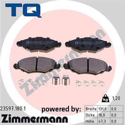 TQ 222691 - Комплект спирачно феродо, дискови спирачки vvparts.bg