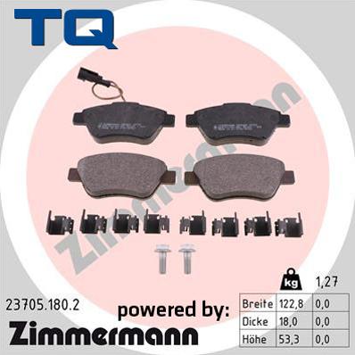 TQ 222698 - Комплект спирачно феродо, дискови спирачки vvparts.bg