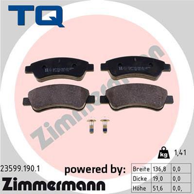 TQ 222692 - Комплект спирачно феродо, дискови спирачки vvparts.bg