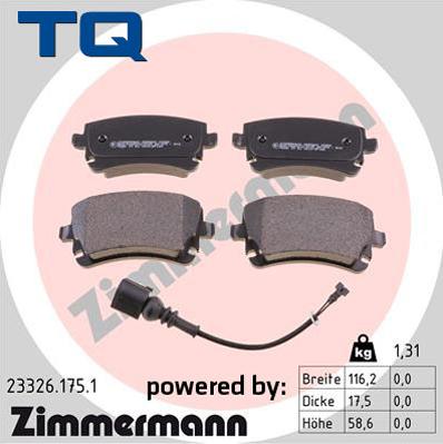 TQ TQ-BP0052 - Комплект спирачно феродо, дискови спирачки vvparts.bg