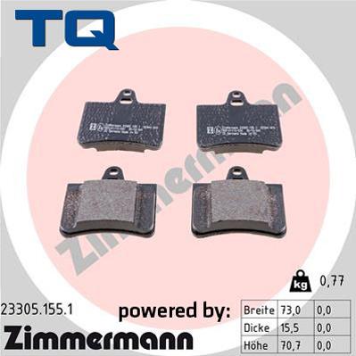 TQ 222682 - Комплект спирачно феродо, дискови спирачки vvparts.bg
