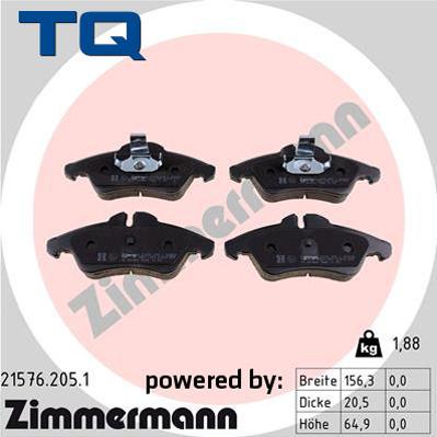 TQ 222639 - Комплект спирачно феродо, дискови спирачки vvparts.bg