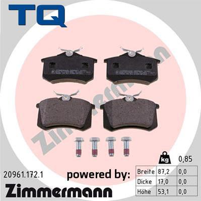 TQ 222631 - Комплект спирачно феродо, дискови спирачки vvparts.bg