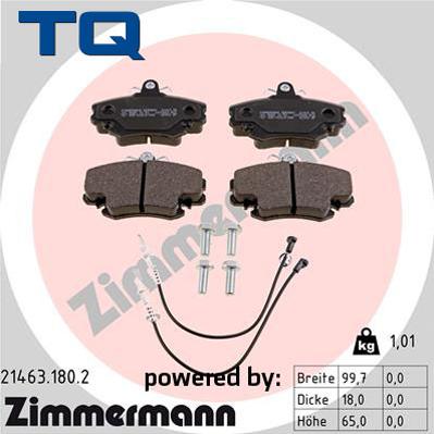 TQ 222638 - Комплект спирачно феродо, дискови спирачки vvparts.bg