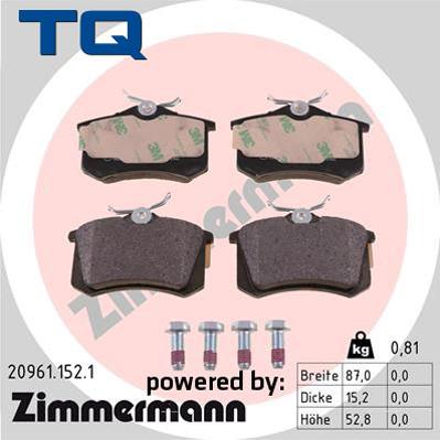 TQ 222629 - Комплект спирачно феродо, дискови спирачки vvparts.bg