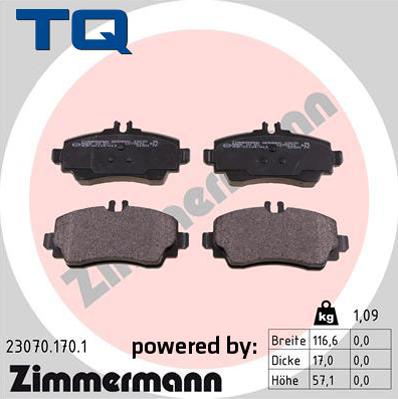 TQ 222670 - Комплект спирачно феродо, дискови спирачки vvparts.bg
