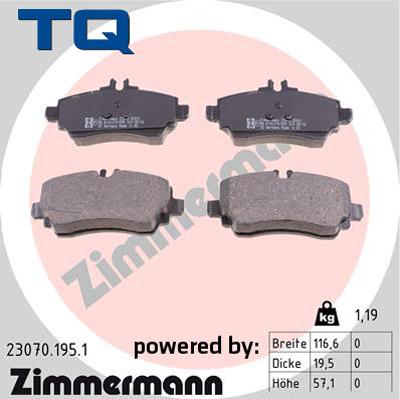 TQ TQ-BP0040 - Комплект спирачно феродо, дискови спирачки vvparts.bg