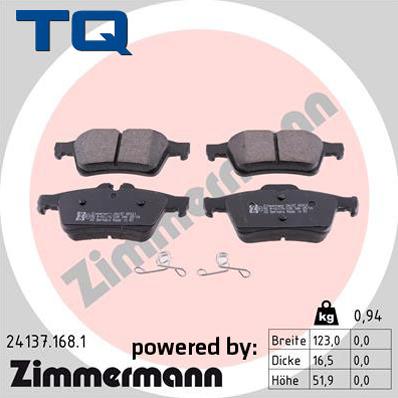 TQ 222715 - Комплект спирачно феродо, дискови спирачки vvparts.bg