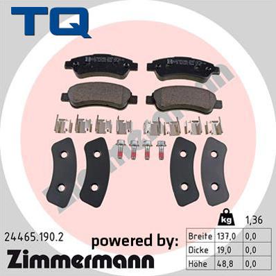 TQ 222717 - Комплект спирачно феродо, дискови спирачки vvparts.bg