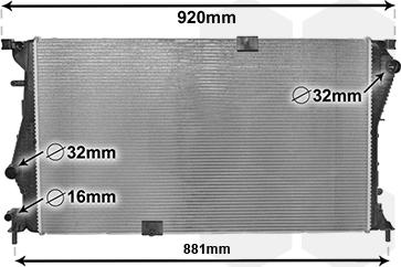 TQ TQ-43002601 - Радиатор, охлаждане на двигателя vvparts.bg