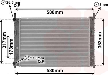 TQ TQ-18002326 - Радиатор, охлаждане на двигателя vvparts.bg