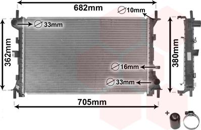 TQ TQ-18002264 - Радиатор, охлаждане на двигателя vvparts.bg