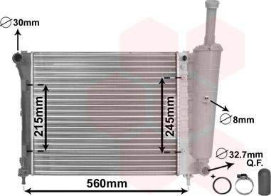 TQ TQ-17002345 - Радиатор, охлаждане на двигателя vvparts.bg