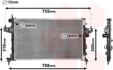 TQ TQ-37002380 - Радиатор, охлаждане на двигателя vvparts.bg