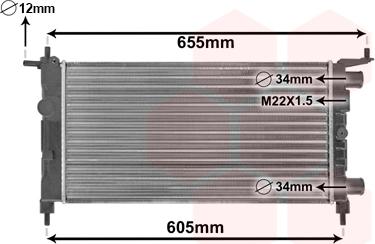 TQ TQ-37002261 - Радиатор, охлаждане на двигателя vvparts.bg