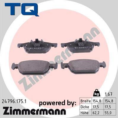 TQ TQ-BP0882 - Комплект спирачно феродо, дискови спирачки vvparts.bg