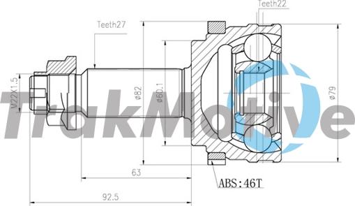 TrakMotive 40-0821 - Каре комплект, полуоска vvparts.bg