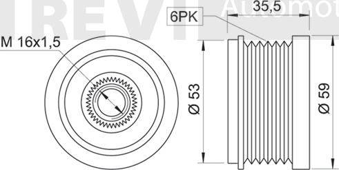 Trevi Automotive AP1073 - Ремъчна шайба, генератор vvparts.bg