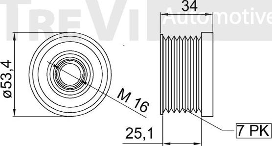 Trevi Automotive AP1154 - Ремъчна шайба, генератор vvparts.bg