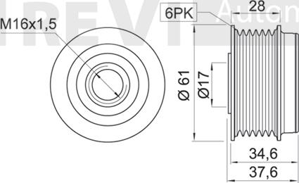 Trevi Automotive AP1135 - Ремъчна шайба, генератор vvparts.bg