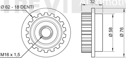 Trevi Automotive AP1137 - Ремъчна шайба, генератор vvparts.bg