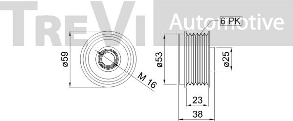 Trevi Automotive AP1242 - Ремъчна шайба, генератор vvparts.bg