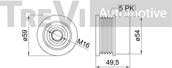 Trevi Automotive AP1230 - Ремъчна шайба, генератор vvparts.bg