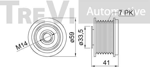 Trevi Automotive AP1228 - Ремъчна шайба, генератор vvparts.bg