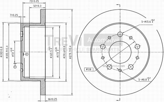 Trevi Automotive BD1041 - Спирачен диск vvparts.bg