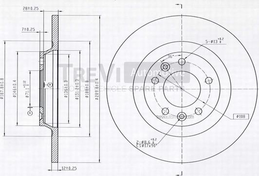 Trevi Automotive BD1047 - Спирачен диск vvparts.bg